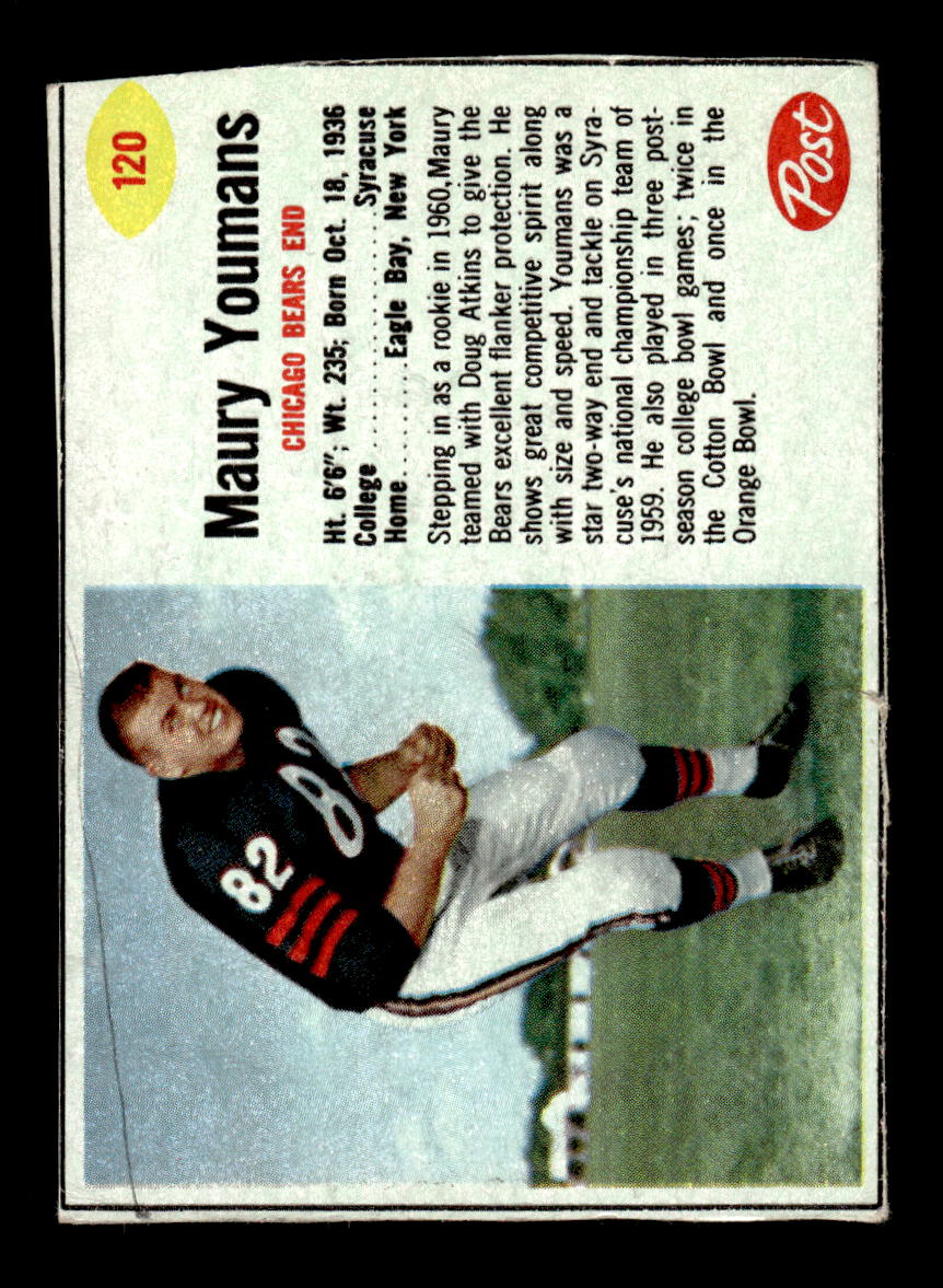 1962 Post Cereal #120 Maury Youmans Very Good HOF-10004002