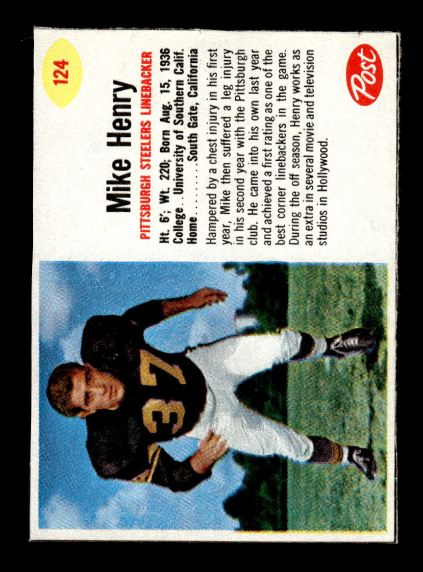 1962 Post Cereal #124 Mike Henry Very Good HOF-10004003