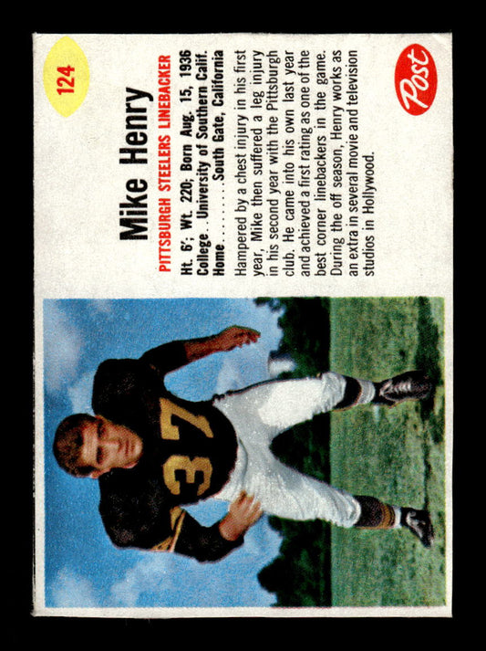 1962 Post Cereal #124 Mike Henry Very Good HOF-10004004