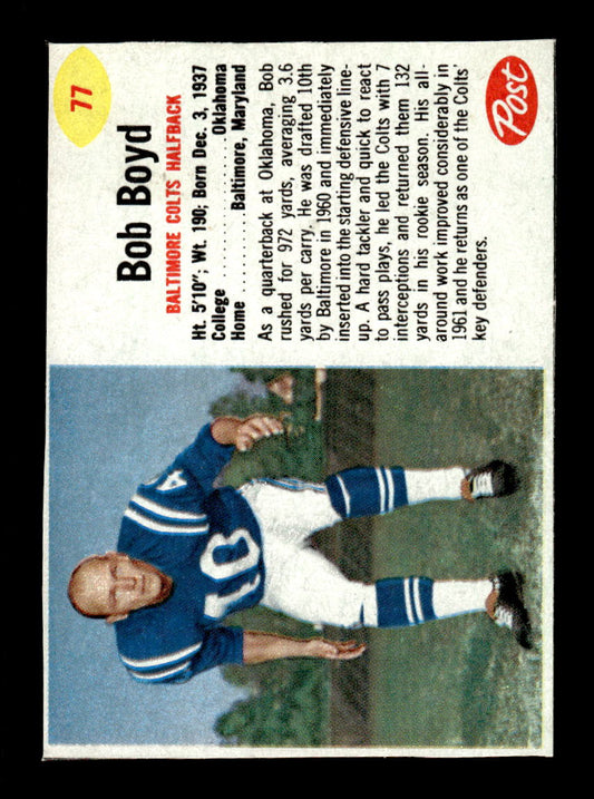 1962 Post Cereal #77 Bob Boyd Very Good HOF-10004009
