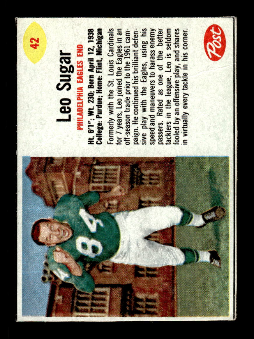 1962 Post Cereal #42 Leo Sugar Very Good HOF-10004011