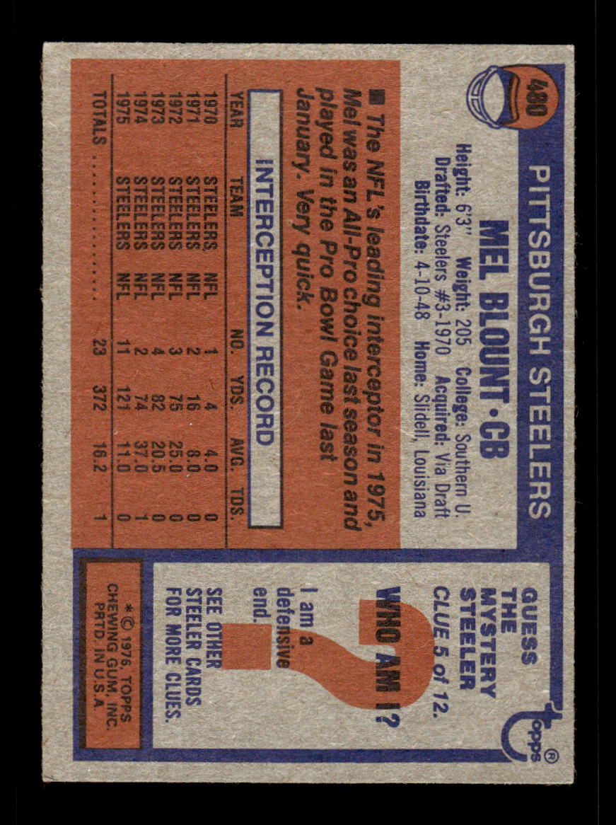 1976 Topps #480 Mel Blount Very Good HOF-10004051