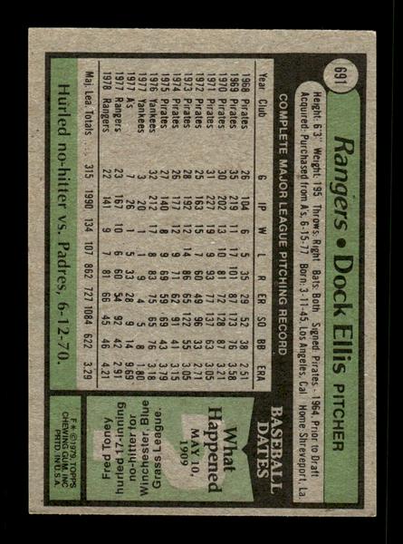 1979 Topps #691 Dock Ellis EXMT PACK FRESH HOF-10004073