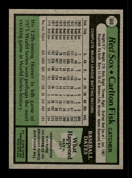 1979 Topps #680 Carlton Fisk EXMT PACK FRESH HOF-10004075