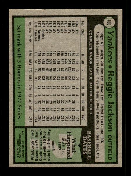 1979 Topps #700 Reggie Jackson EXMT PACK FRESH HOF-10004076