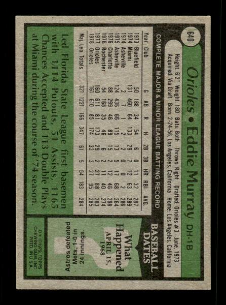 1979 Topps #640 Eddie Murray EXMT PACK FRESH HOF-10004077