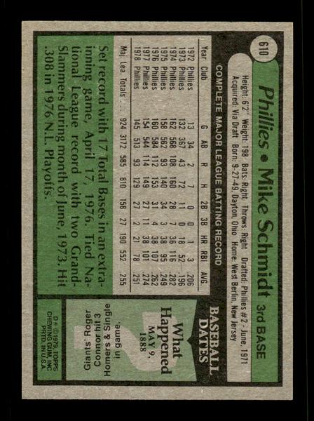 1979 Topps #610 Mike Schmidt EXMT PACK FRESH HOF-10004078