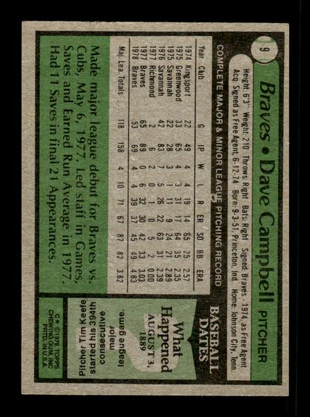 1979 Topps #9 Dave Campbell EXMT PACK FRESH HOF-10004098