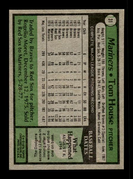 1979 Topps #31 Tom House EXMT PACK FRESH HOF-10004120