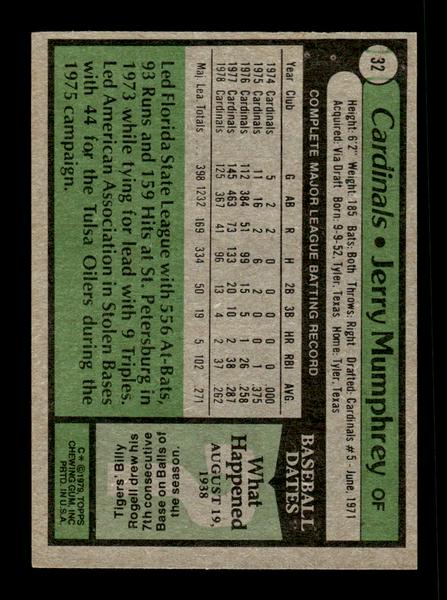 1979 Topps #32 Jerry Mumphrey EXMT PACK FRESH HOF-10004121
