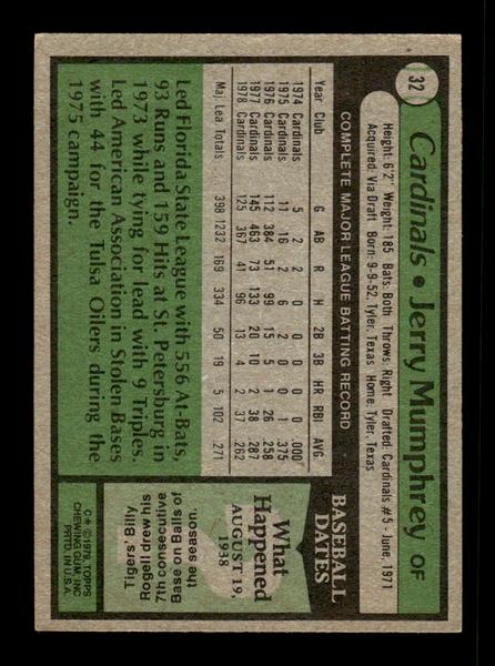 1979 Topps #32 Jerry Mumphrey EXMT PACK FRESH HOF-10004122