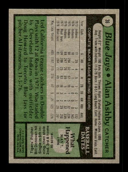 1979 Topps #36 Alan Ashby EXMT PACK FRESH HOF-10004126