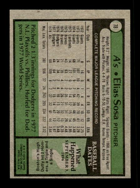 1979 Topps #78 Elias Sosa EXMT PACK FRESH HOF-10004168