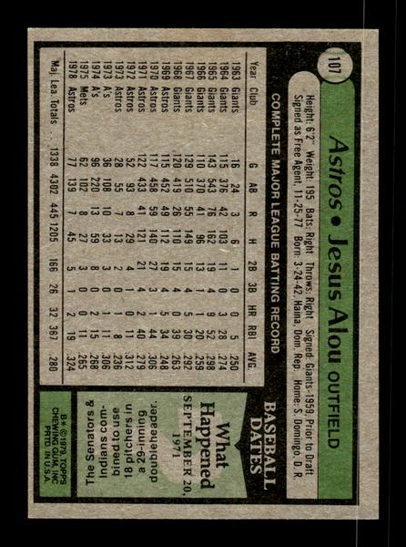 1979 Topps #107 Jesus Alou EXMT PACK FRESH HOF-10004197