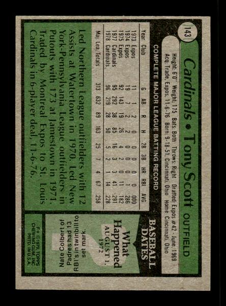 1979 Topps #143 Tony Scott EXMT PACK FRESH HOF-10004230