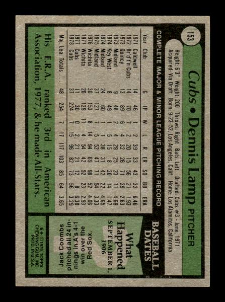 1979 Topps #153 Dennis Lamp EXMT PACK FRESH HOF-10004240