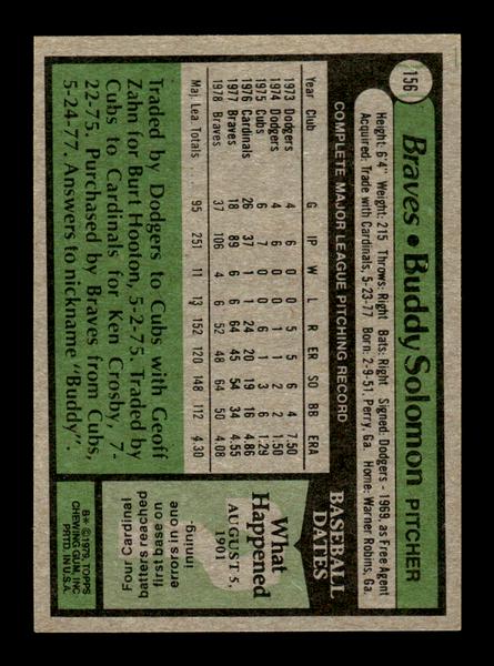 1979 Topps #156 Buddy Solomon EXMT PACK FRESH HOF-10004243