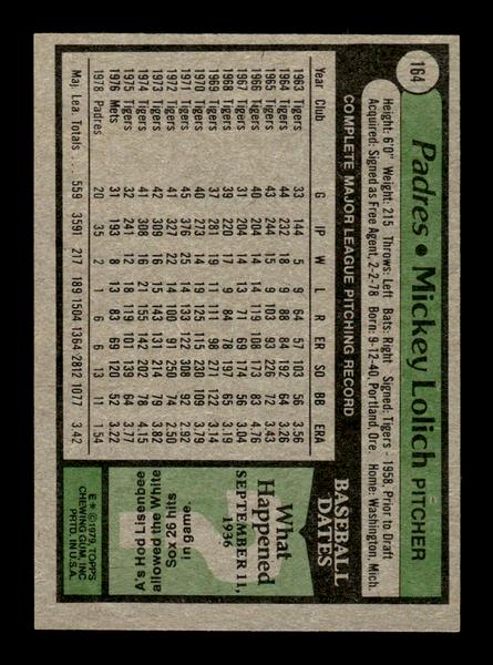 1979 Topps #164 Mickey Lolich EXMT PACK FRESH HOF-10004251