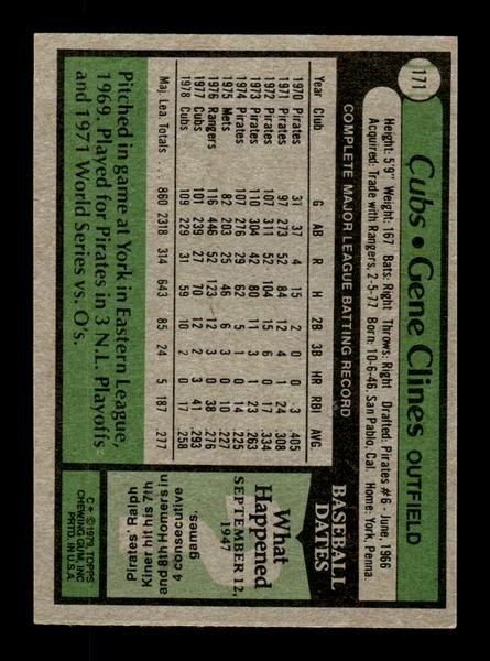 1979 Topps #171 Gene Clines EXMT PACK FRESH HOF-10004257
