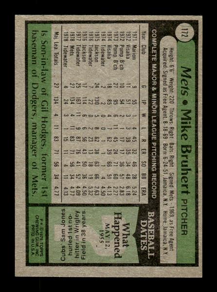 1979 Topps #172 Mike Bruhert EXMT PACK FRESH HOF-10004258