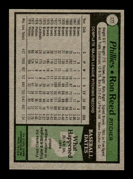 1979 Topps #177 Ron Reed EXMT PACK FRESH HOF-10004263