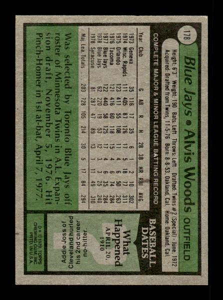 1979 Topps #178 Alvis Woods EXMT PACK FRESH HOF-10004265