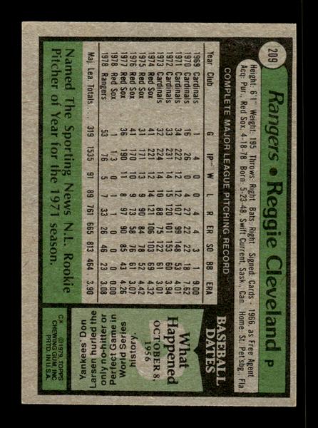 1979 Topps #209 Reggie Cleveland EXMT PACK FRESH HOF-10004295