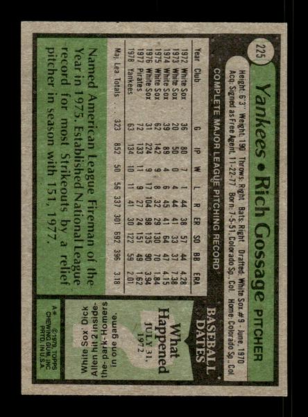 1979 Topps #225 Rich Gossage EXMT PACK FRESH HOF-10004312