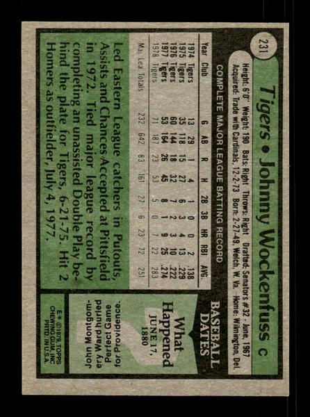 1979 Topps #231 Johnny Wockenfuss EXMT PACK FRESH HOF-10004318