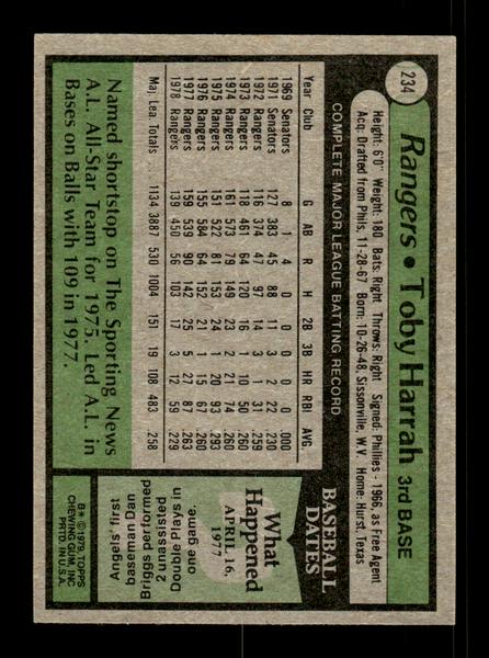 1979 Topps #234 Toby Harrah EXMT PACK FRESH HOF-10004321