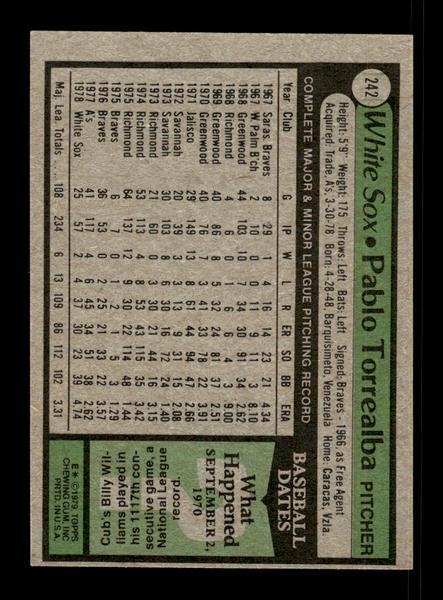 1979 Topps #242 Pablo Torrealba EXMT PACK FRESH HOF-10004328