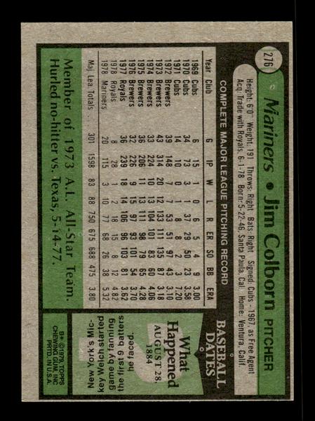1979 Topps #276 Jim Colborn EXMT PACK FRESH HOF-10004365