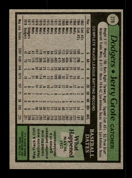 1979 Topps #279 Jerry Grote EXMT PACK FRESH HOF-10004368