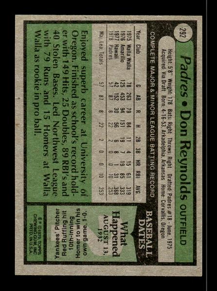 1979 Topps #292 Don Reynolds EXMT PACK FRESH HOF-10004381