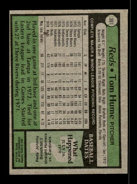 1979 Topps #301 Tom Hume EXMT PACK FRESH HOF-10004391