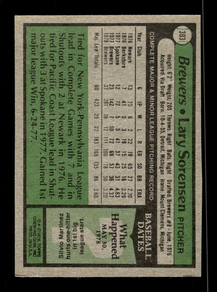 1979 Topps #303 Lary Sorensen EXMT PACK FRESH HOF-10004393