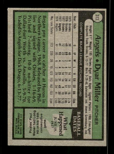 1979 Topps #313 Dyar Miller EXMT PACK FRESH HOF-10004402