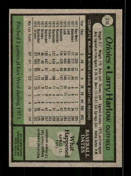 1979 Topps #314 Larry Harlow EXMT PACK FRESH HOF-10004403