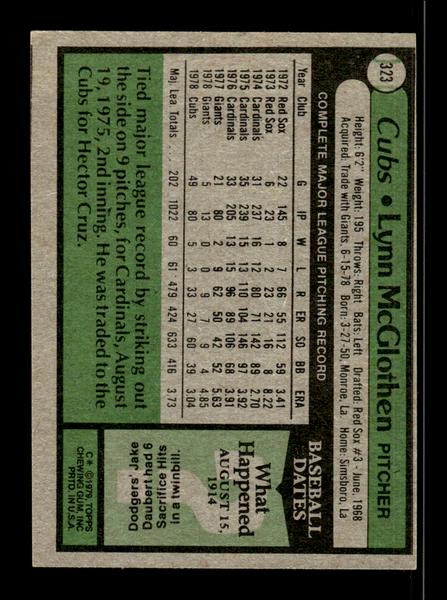 1979 Topps #323 Lynn McGlothen EXMT PACK FRESH HOF-10004411
