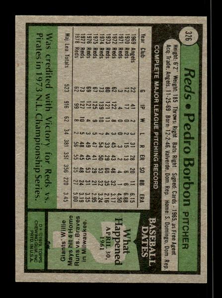 1979 Topps #326 Pedro Borbon EXMT PACK FRESH HOF-10004414