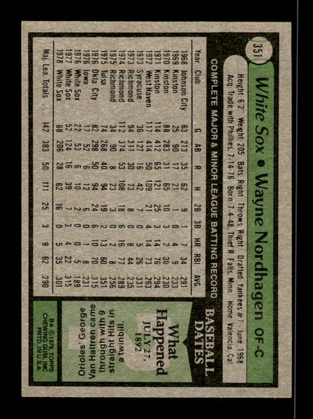 1979 Topps #351 Wayne Nordhagen EXMT PACK FRESH HOF-10004440
