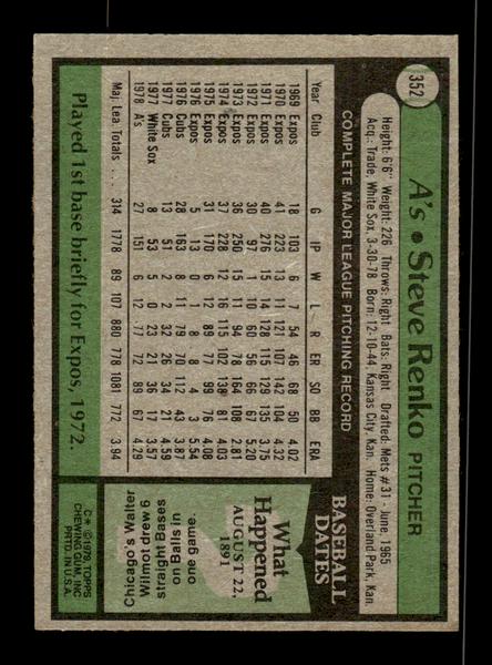 1979 Topps #352 Steve Renko EXMT PACK FRESH HOF-10004442