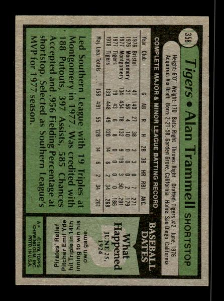 1979 Topps #358 Alan Trammell EXMT PACK FRESH HOF-10004447
