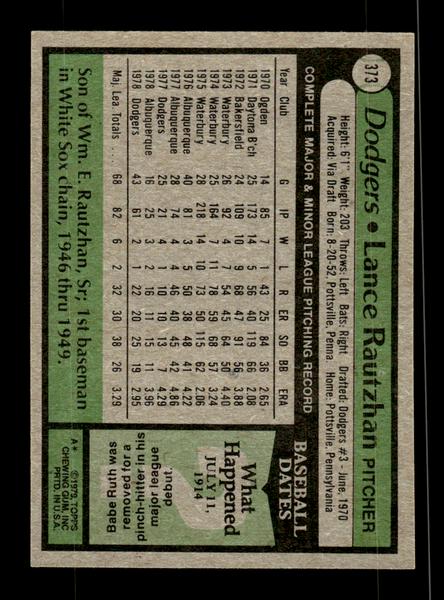 1979 Topps #373 Lance Rautzhan EXMT PACK FRESH HOF-10004462