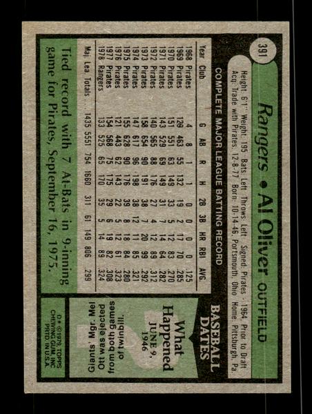1979 Topps #391 Al Oliver EXMT PACK FRESH HOF-10004479