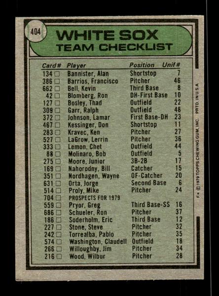 1979 Topps #404 Chicago White Sox EXMT PACK FRESH HOF-10004492