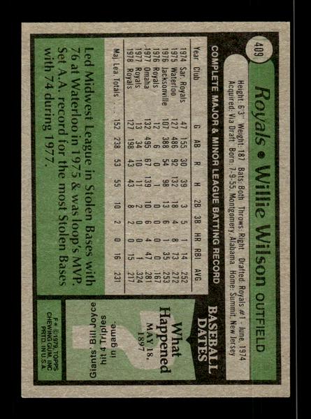 1979 Topps #409 Willie Wilson EXMT PACK FRESH HOF-10004497