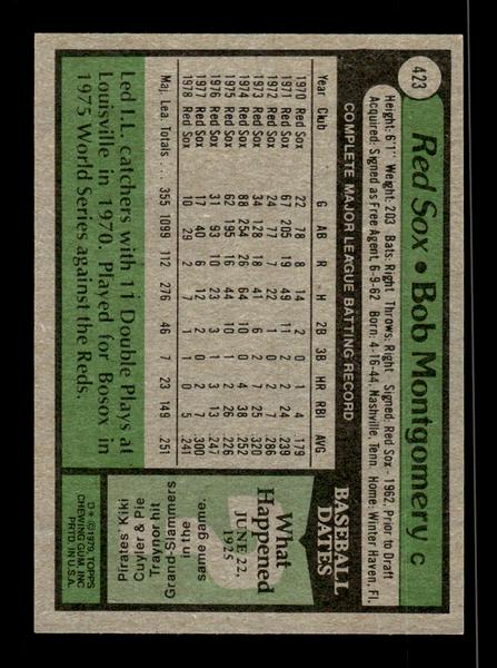 1979 Topps #423 Bob Montgomery EXMT PACK FRESH HOF-10004504