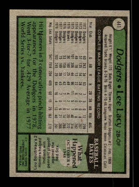 1979 Topps #441 Lee Lacy EXMT PACK FRESH HOF-10004522