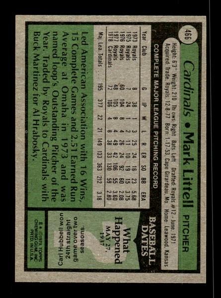 1979 Topps #466 Mark Littell EXMT PACK FRESH HOF-10004547